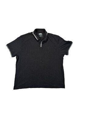 American Eagle Mens Polo Shirt Black XL Short Sleeve Textured Cotton Casual Wear